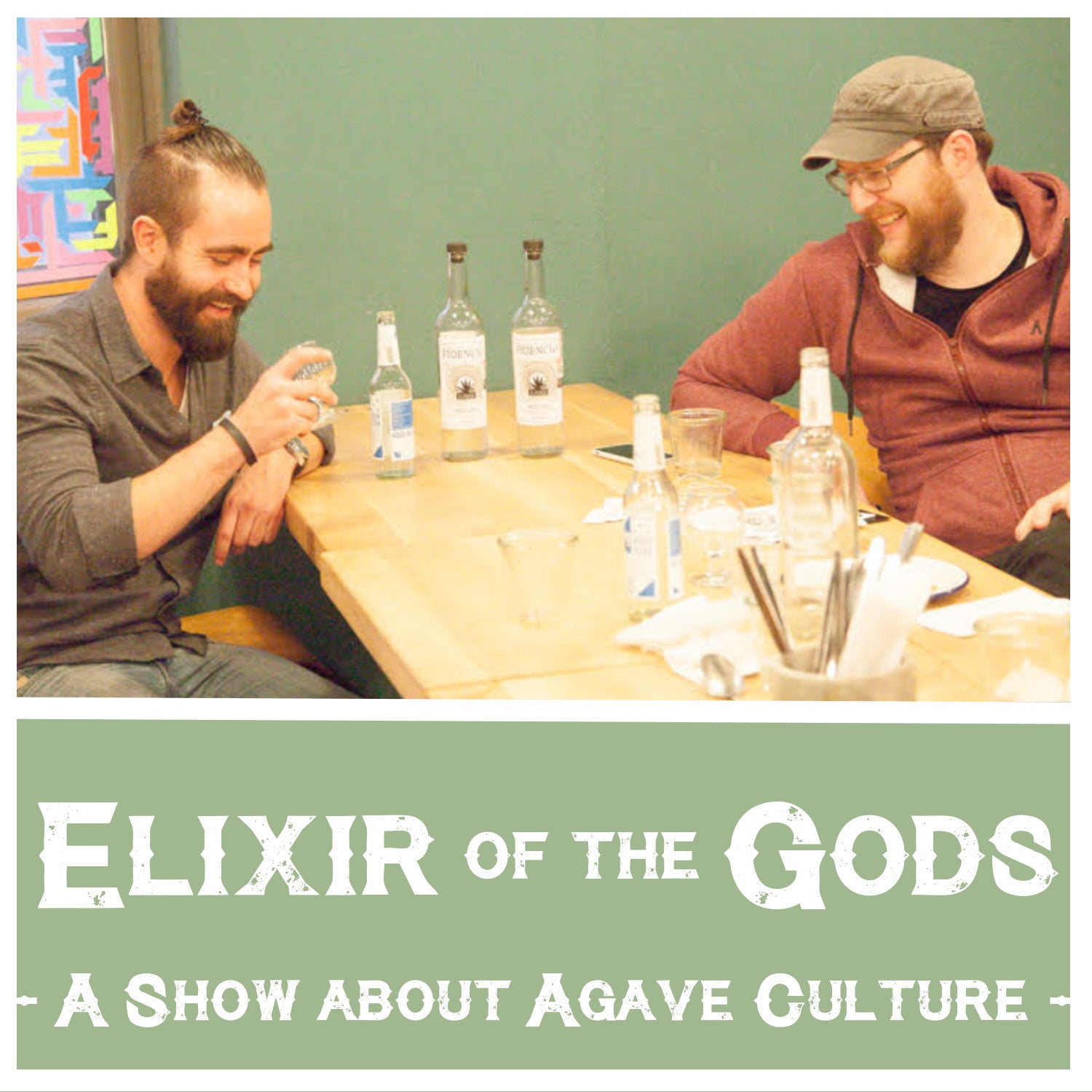 Podcaster Elixir of the Gods - enjoying interview with PACIFIC AND LIME and drinking Mezcal Noble Coyote